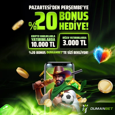 4 GÜN BOYUNCA %20 YATIRIM BONUSU HEDİYE!